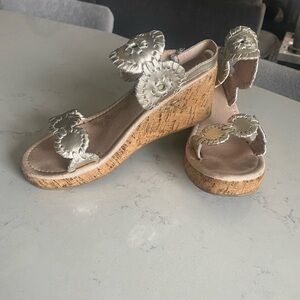 Jack Rogers size 4/6 Silver Wedge Sandals